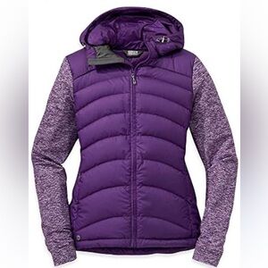Outdoor Research Women’s Plaza Down Hoody Jacket Purple Large